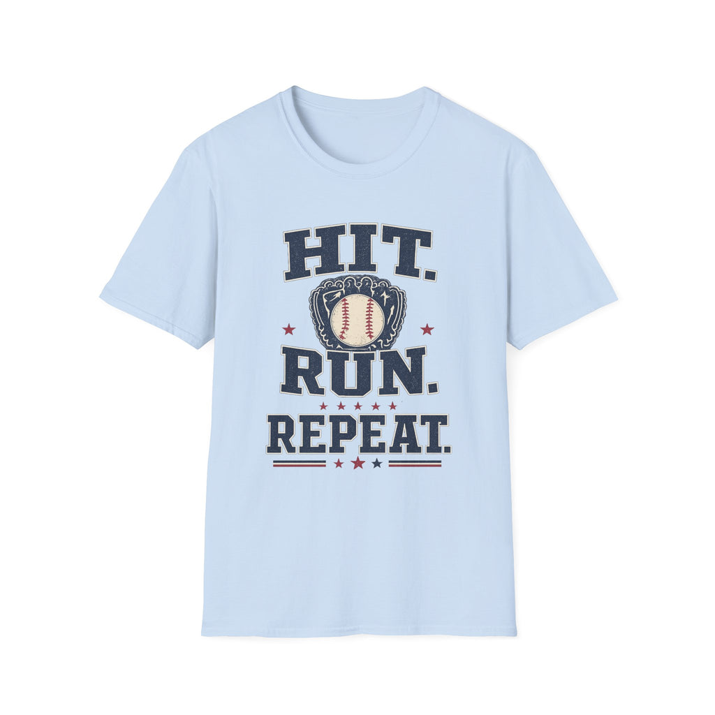 Hit. Run. Repeat. - Vintage Baseball Tee
