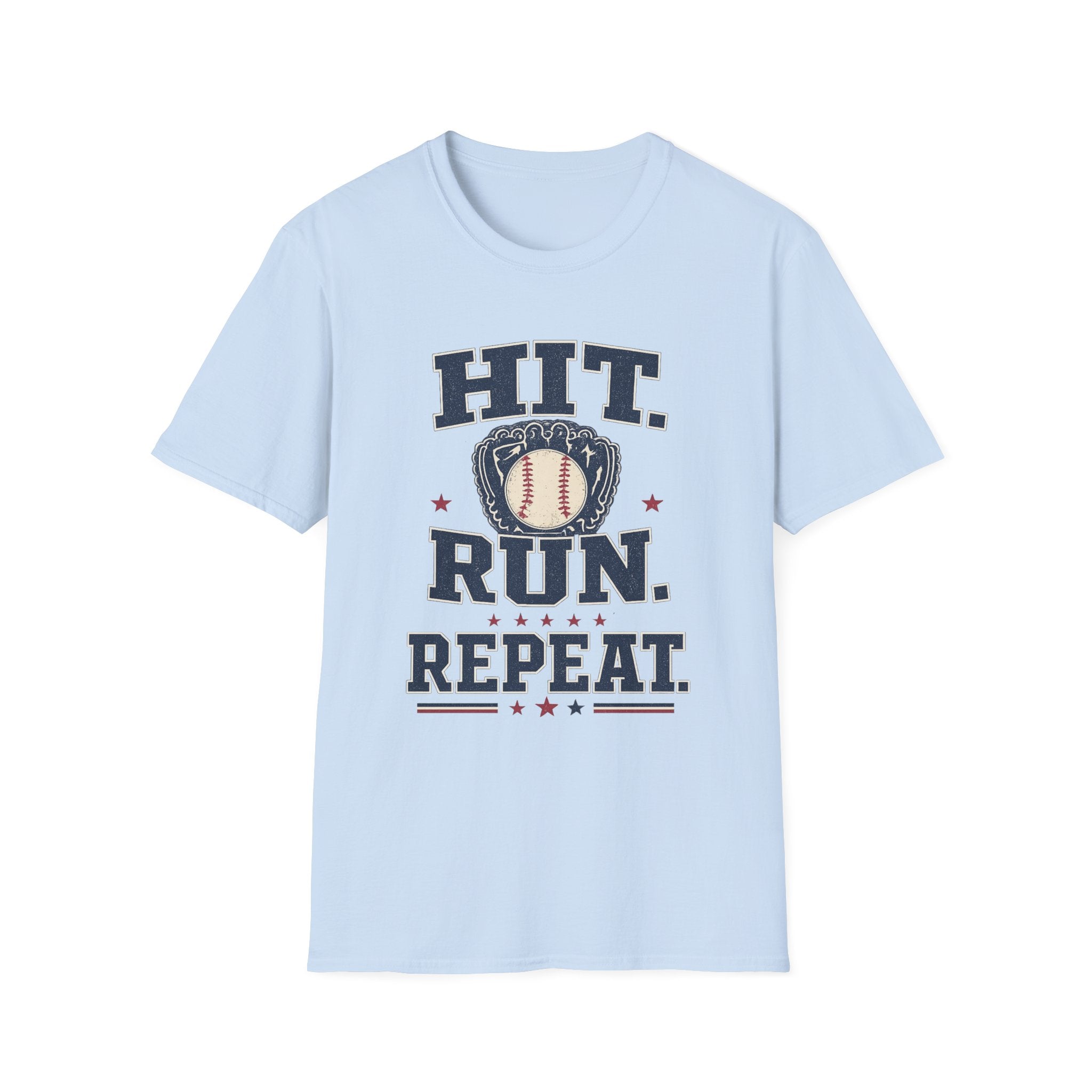 Hit. Run. Repeat. - Vintage Baseball Tee