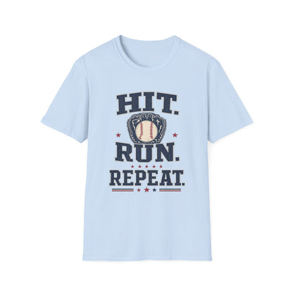 Hit. Run. Repeat. Baseball T-Shirt