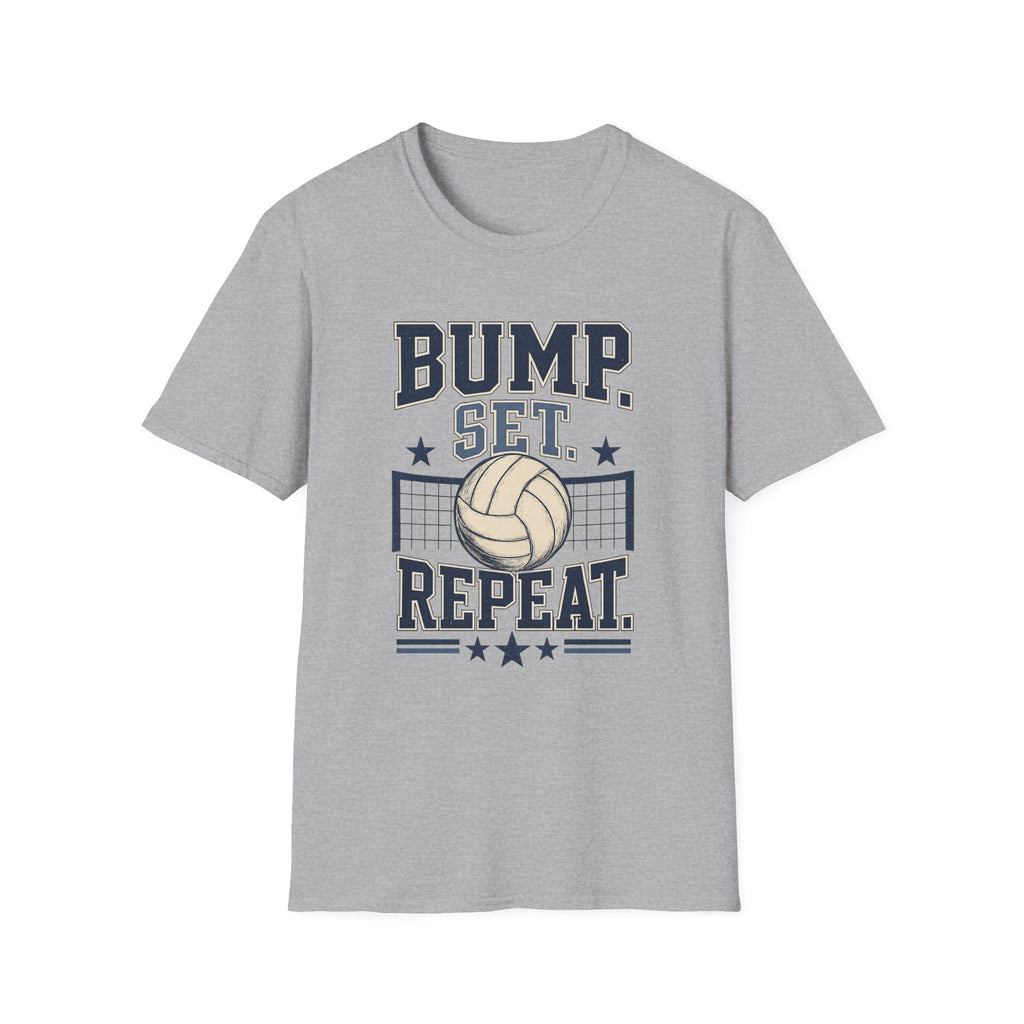 'Bump. Set. Repeat.' - Vintage Volleyball Tee