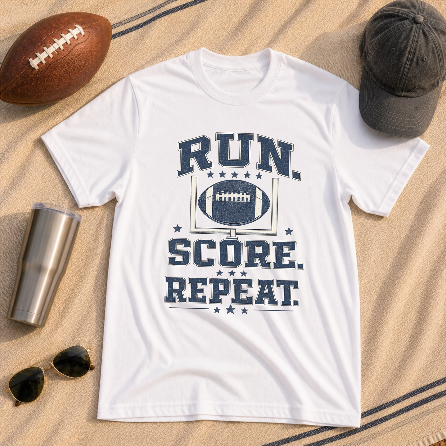 Run. Score. Repeat. Football T-Shirt