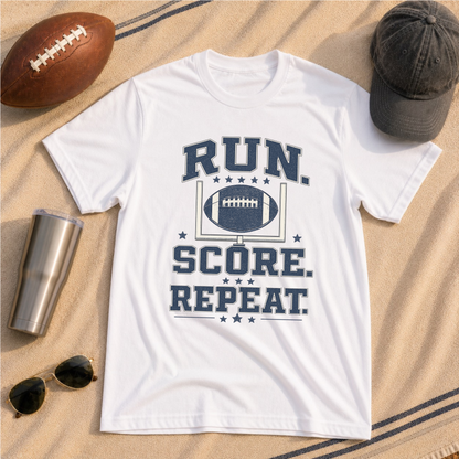 Run. Score. Repeat. Football T-Shirt