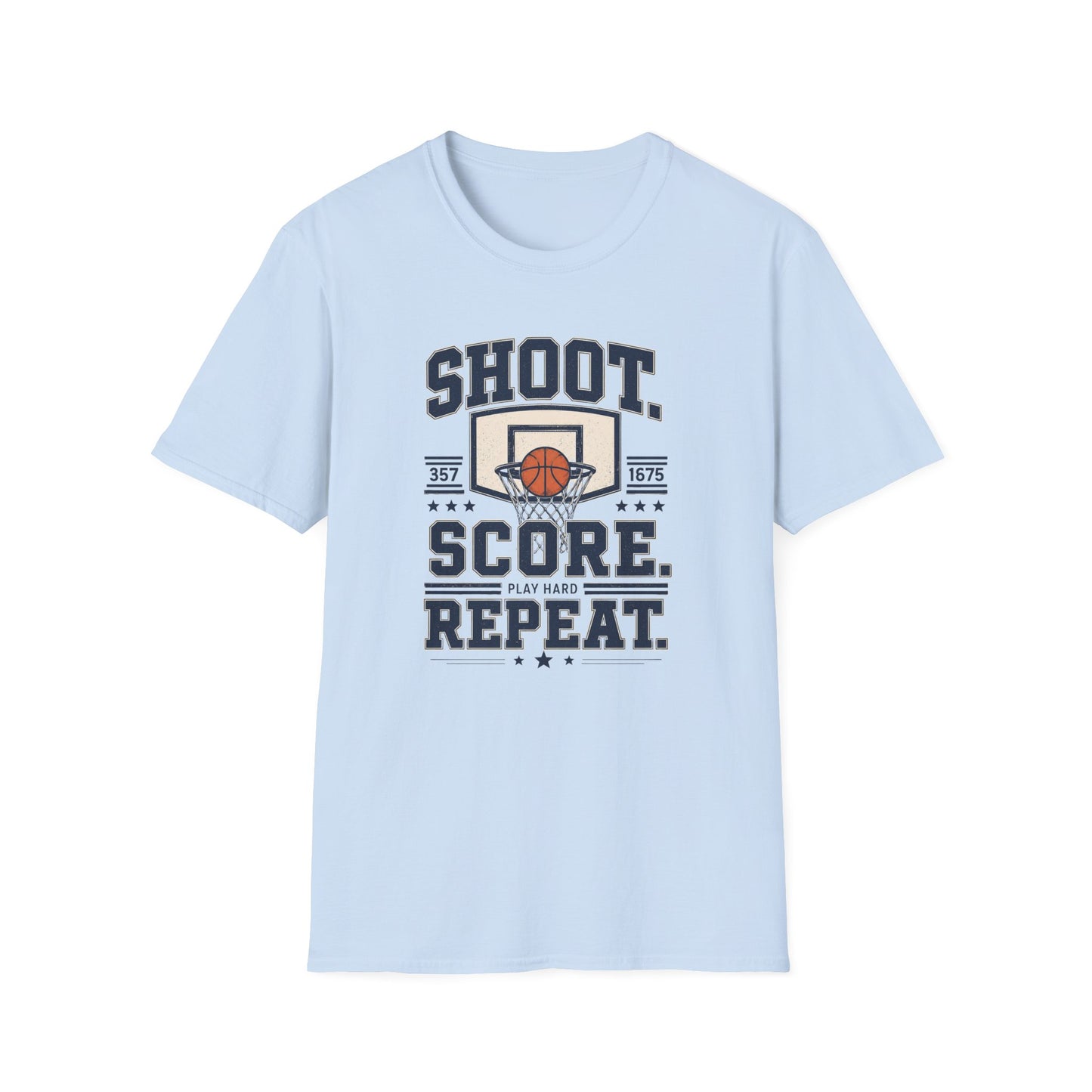 Shoot. Score. Repeat.  Basketball T-Shirt
