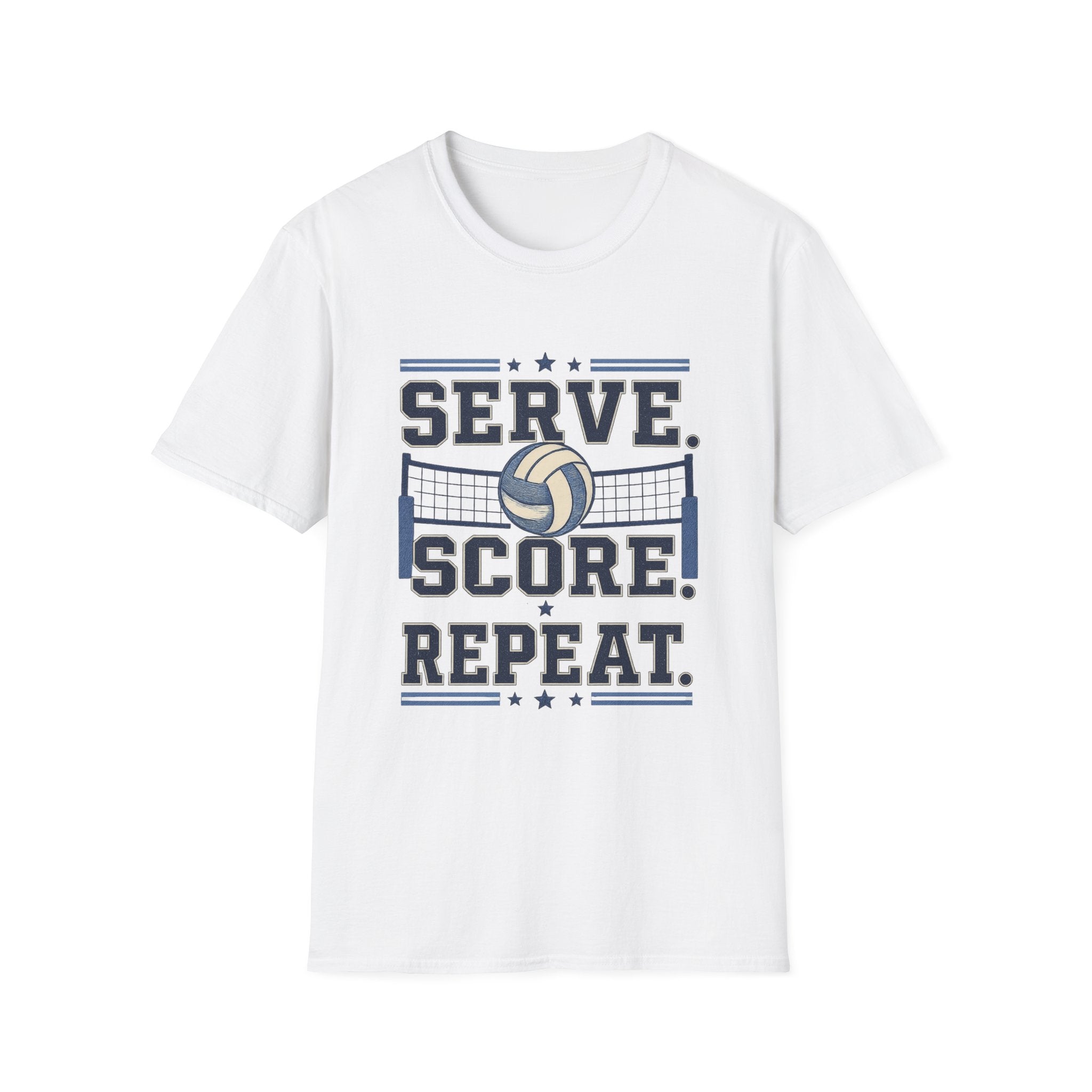 'Serve. Score! Repeat.' - Vintage Volleyball Tee