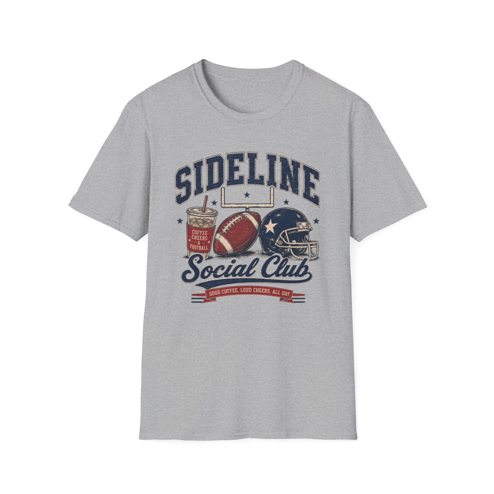 Sideline Social Club — Vintage Football Tee Red
