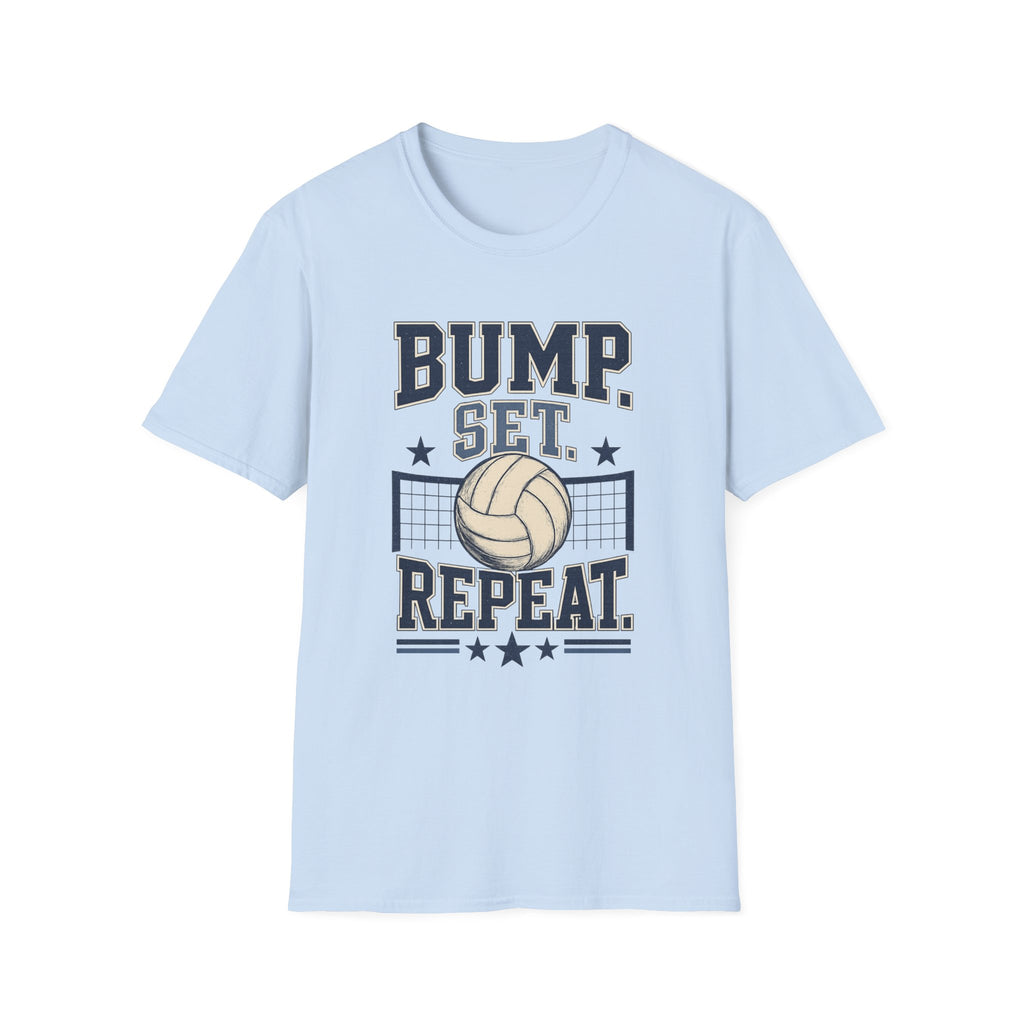 'Bump. Set. Repeat.' - Vintage Volleyball Tee