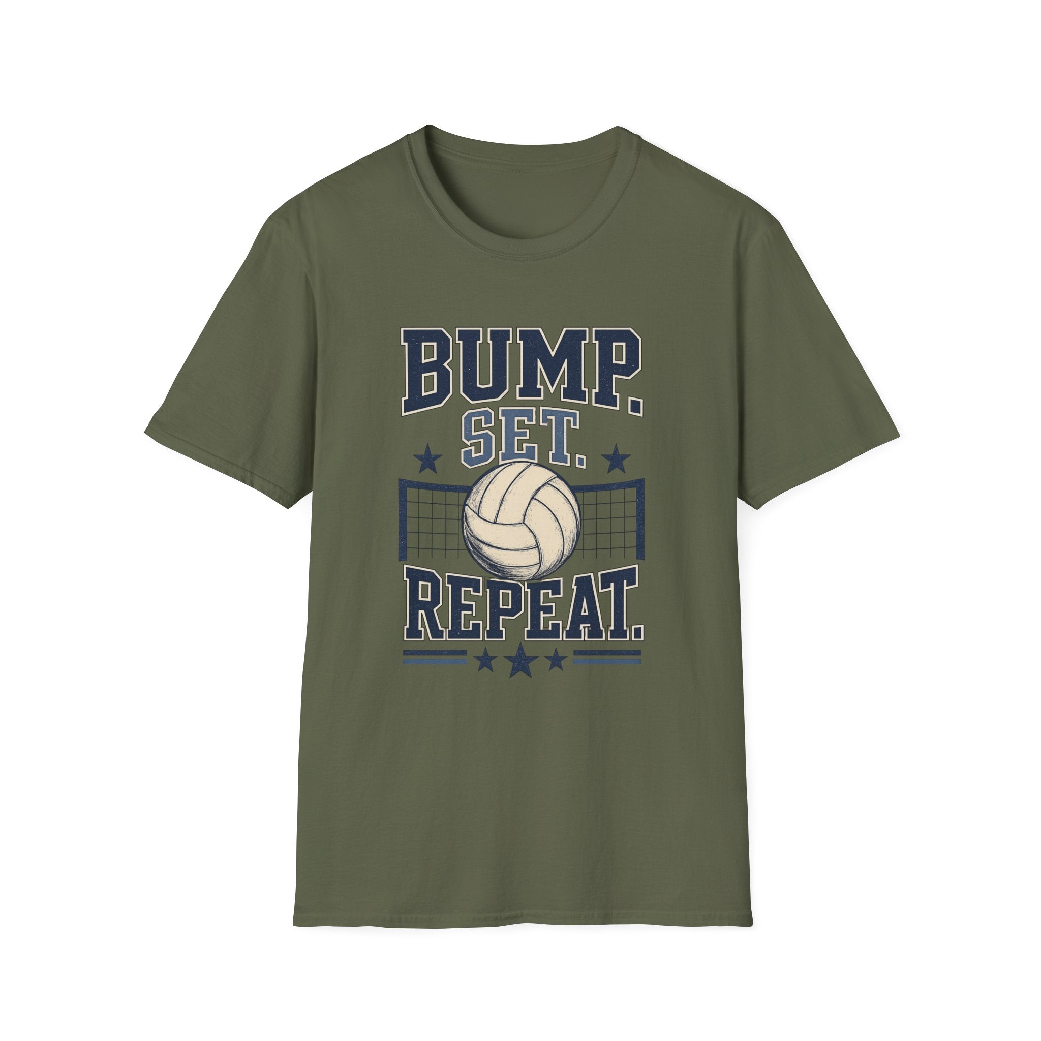 'Bump. Set. Repeat.' - Vintage Volleyball Tee
