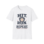 Hit. Run. Repeat. - Vintage Baseball Tee