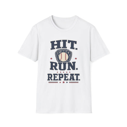Hit. Run. Repeat. Baseball T-Shirt