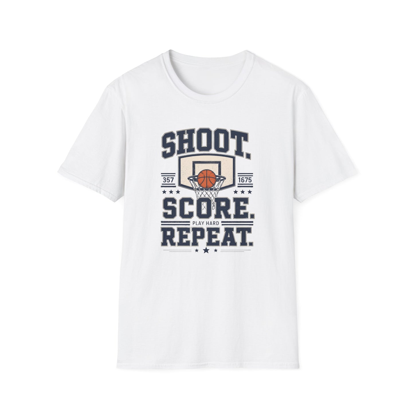 Shoot. Score. Repeat.  Basketball T-Shirt