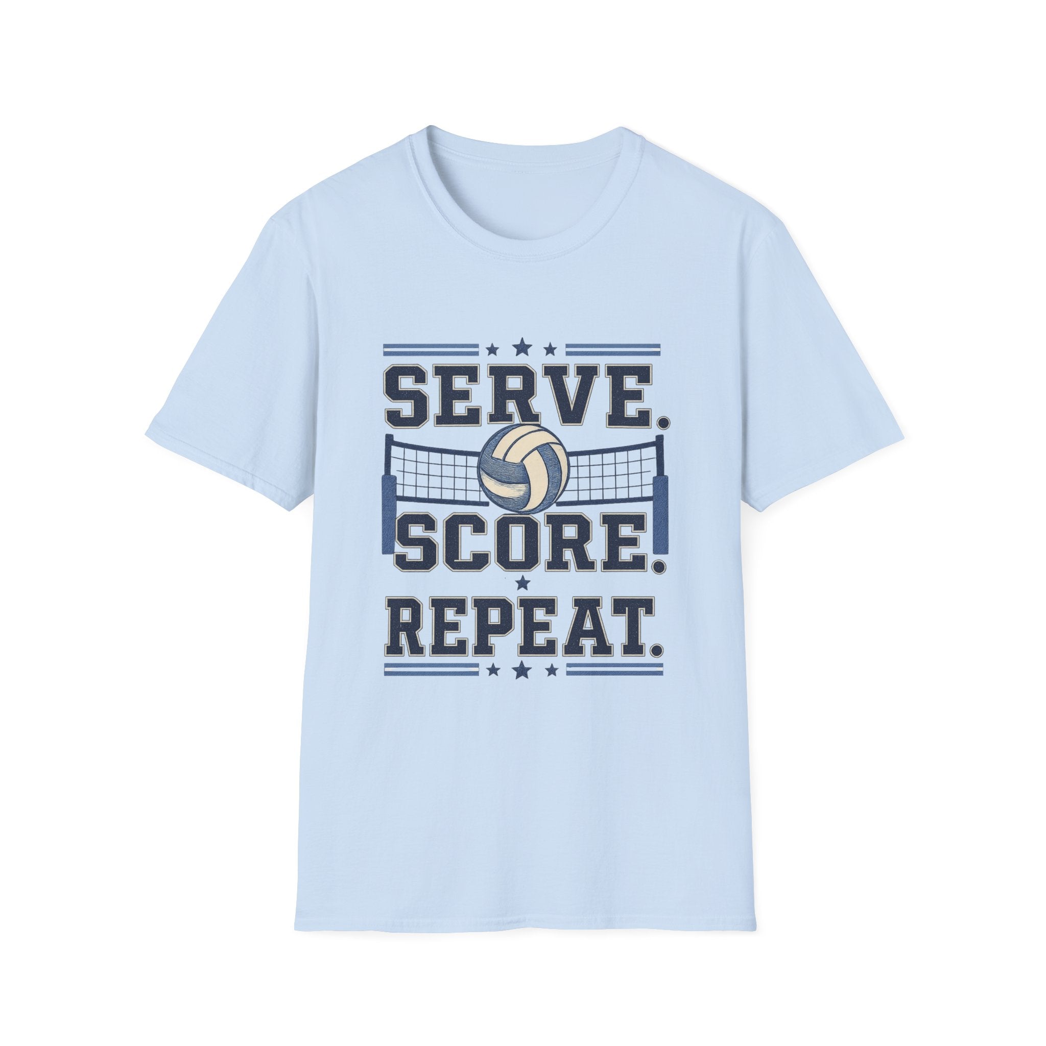 'Serve. Score! Repeat.' - Vintage Volleyball Tee