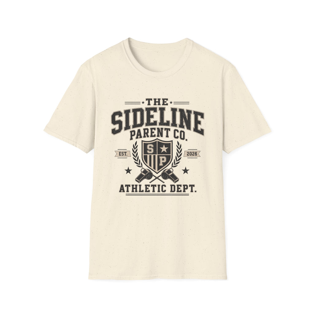 Sideline Parent Co. T-Shirt — Athletic Dept. Mom & Dad Game Day Tee (Est. 2026)