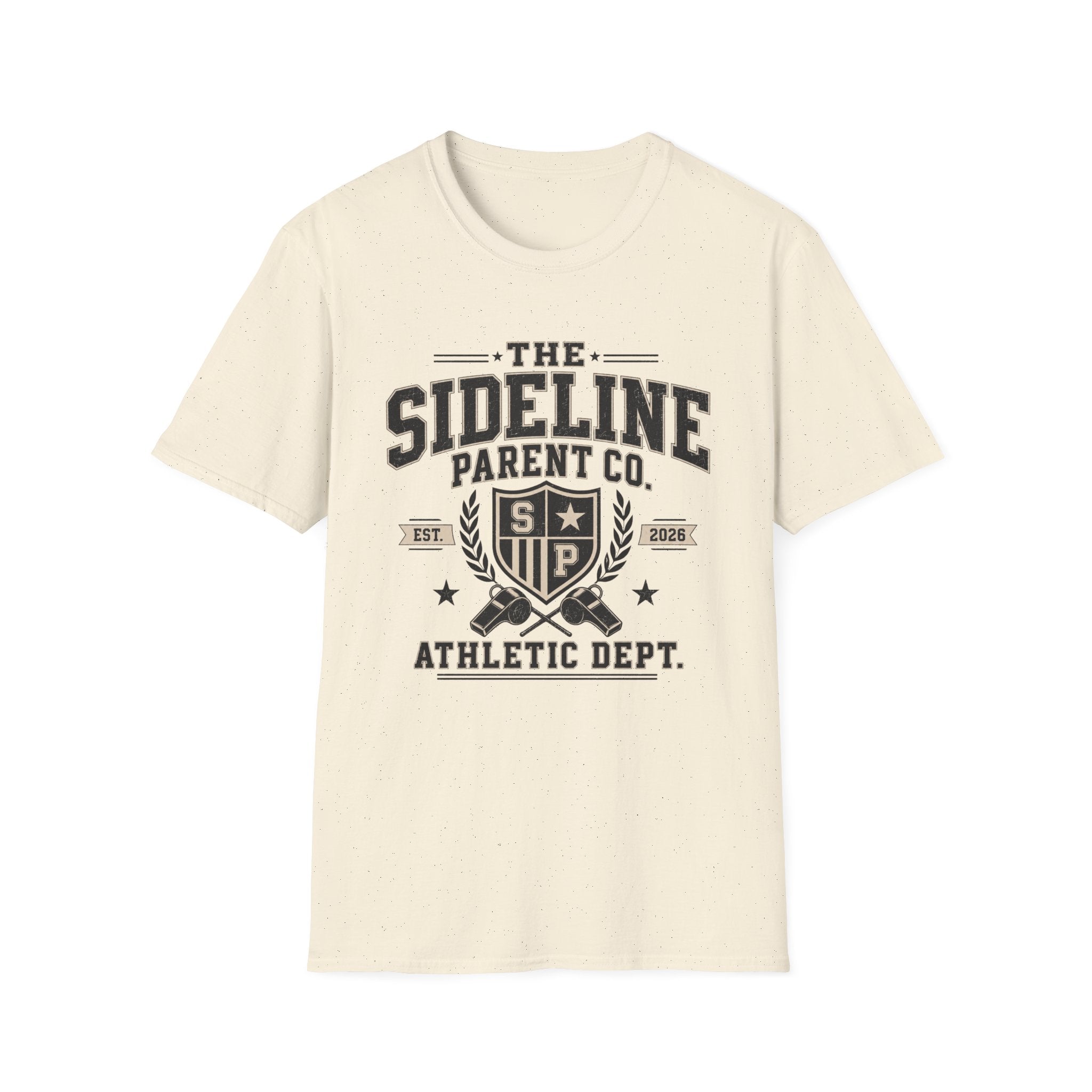 Sideline Parent Co. T-Shirt — Athletic Dept. Mom & Dad Game Day Tee (Est. 2026)