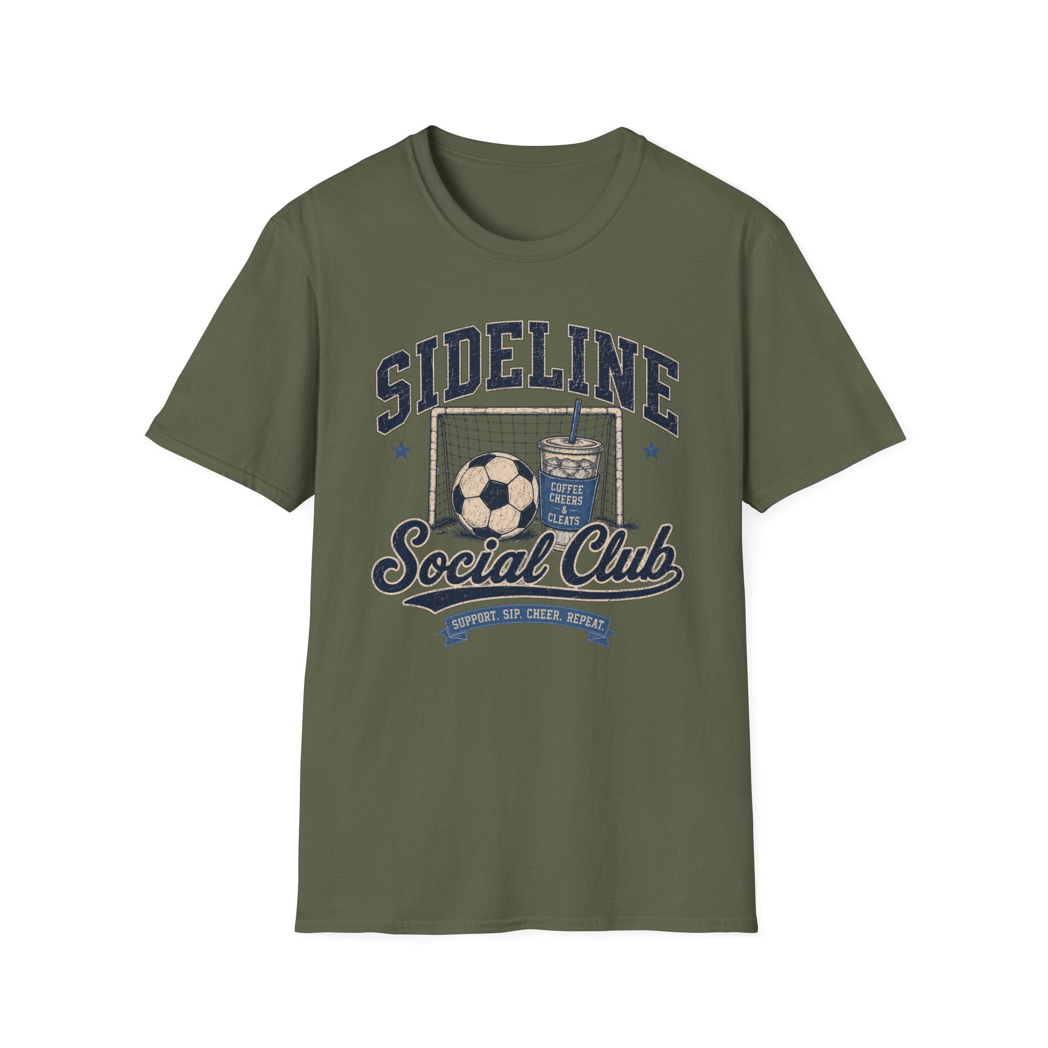 Sideline Social Club — Vintage Soccer Tee Blue