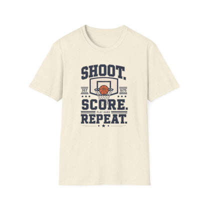 Shoot. Score. Repeat.  Basketball T-Shirt