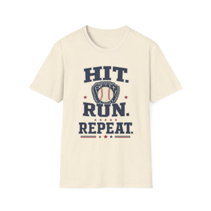 Hit. Run. Repeat. Baseball T-Shirt