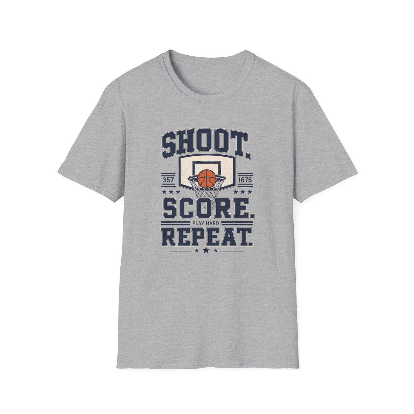 Shoot. Score. Repeat.  Basketball T-Shirt