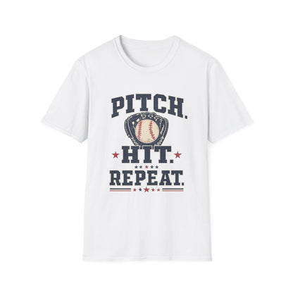 Pitch. Hit. Repeat. Softball T-Shirt