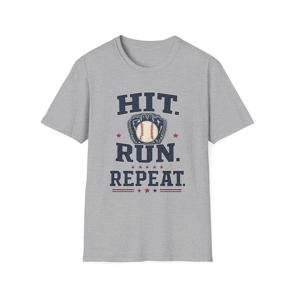 Hit. Run. Repeat. - Vintage Baseball Tee