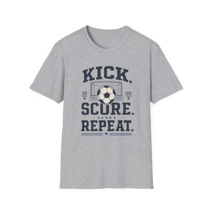 Kick. Score. Repeat. Soccer T-Shirt