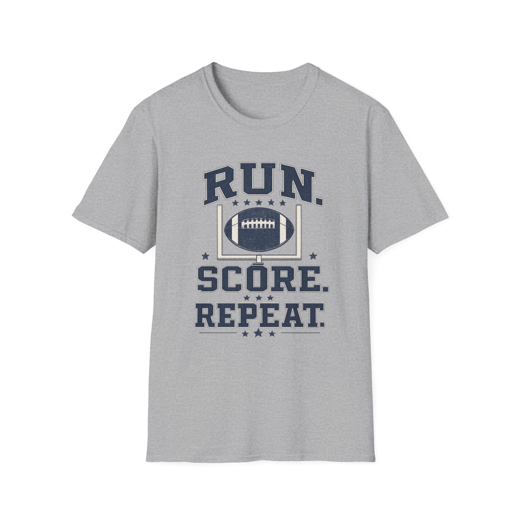 "Run. Score. Repeat." - Vintage Football Tee