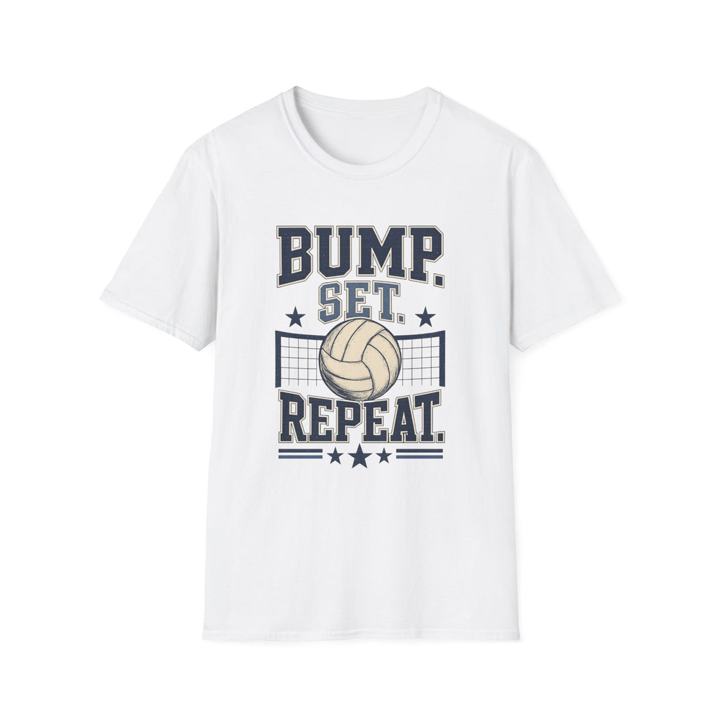 'Bump. Set. Repeat.' - Vintage Volleyball Tee
