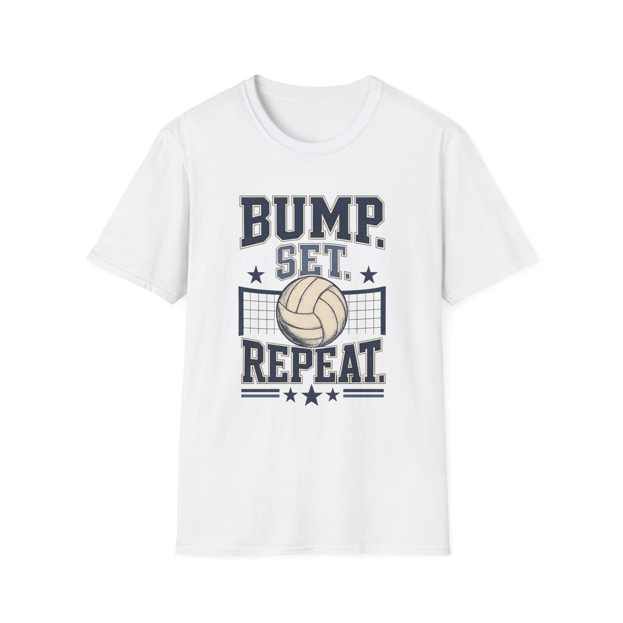 'Bump. Set. Repeat.' - Vintage Volleyball Tee