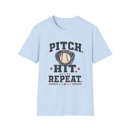 Pitch. Hit. Repeat. Softball T-Shirt