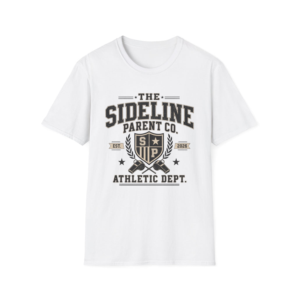 Sideline Parent Co. T-Shirt — Athletic Dept. Mom & Dad Game Day Tee (Est. 2026)