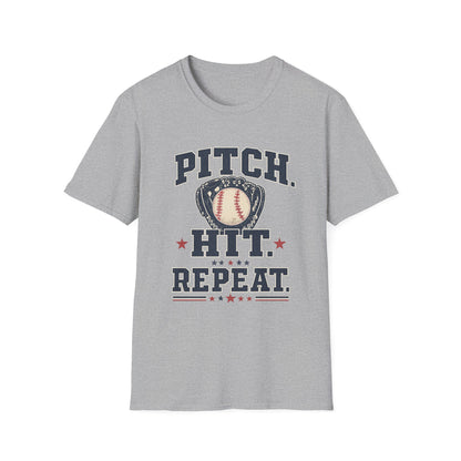 Pitch. Hit. Repeat. Softball T-Shirt