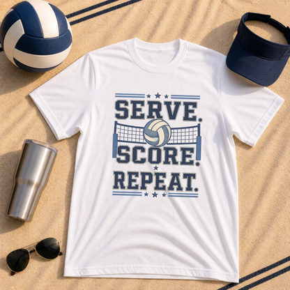 Serve. Score! Repeat. Volleyball T-Shirt