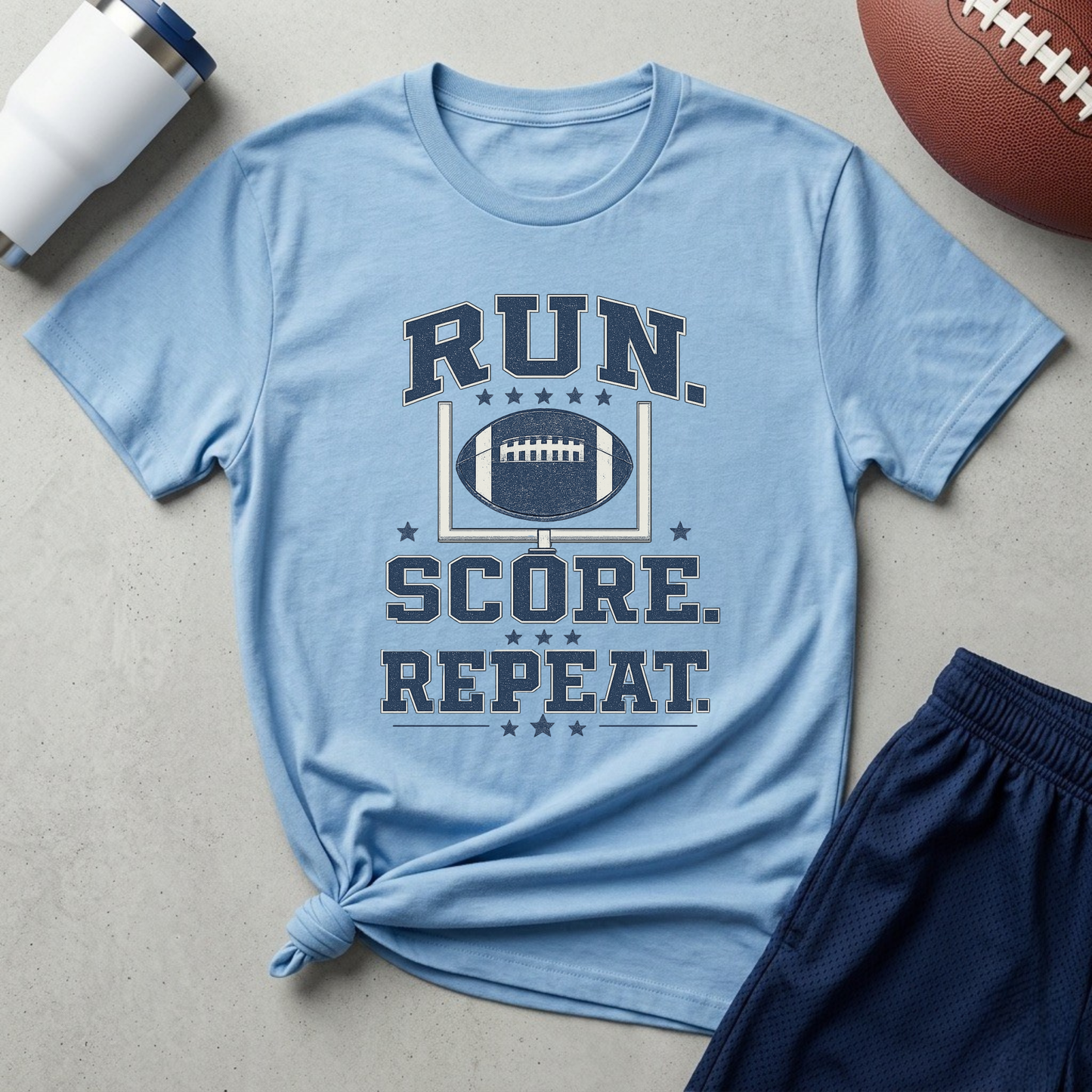 Run. Score. Repeat. Football T-Shirt