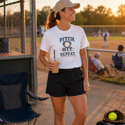 Pitch. Hit. Repeat. Softball T-Shirt
