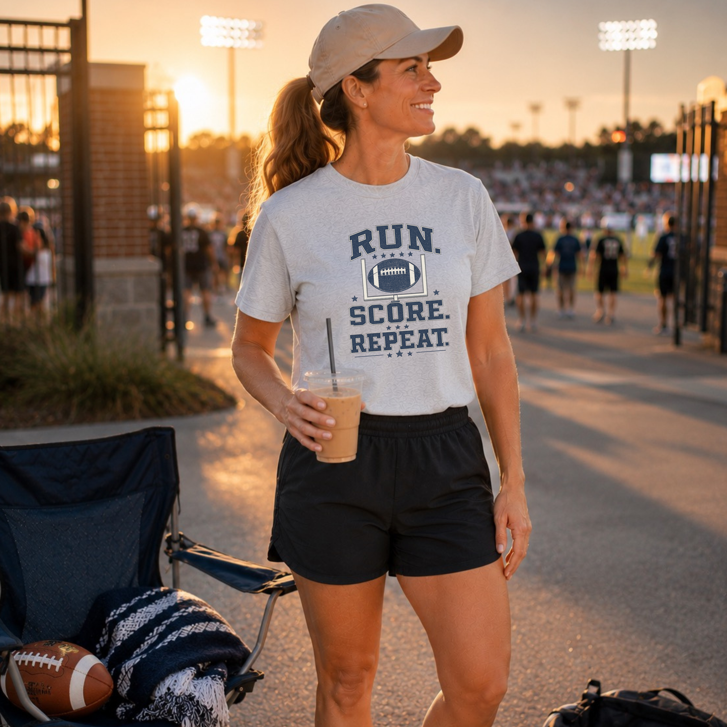 Run. Score. Repeat. Football T-Shirt