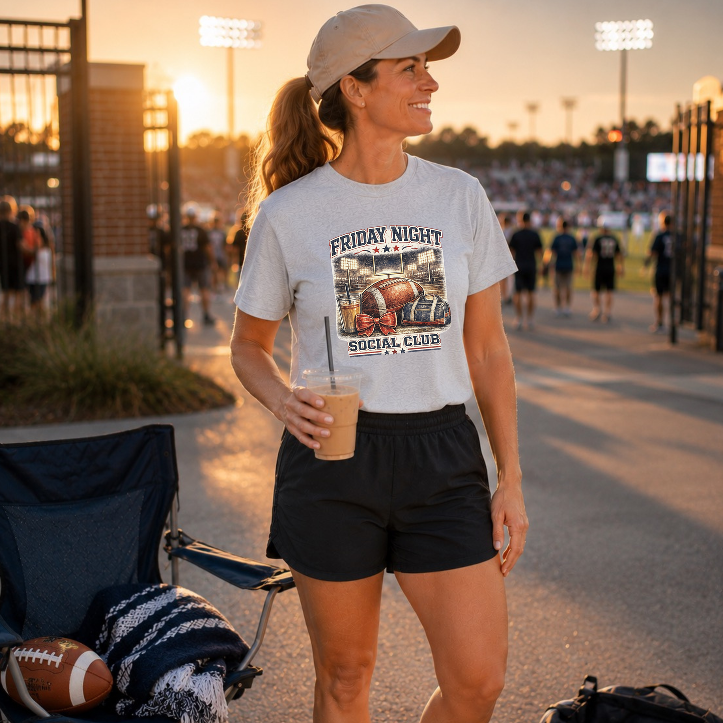 Friday Night Social Club Football T-Shirt