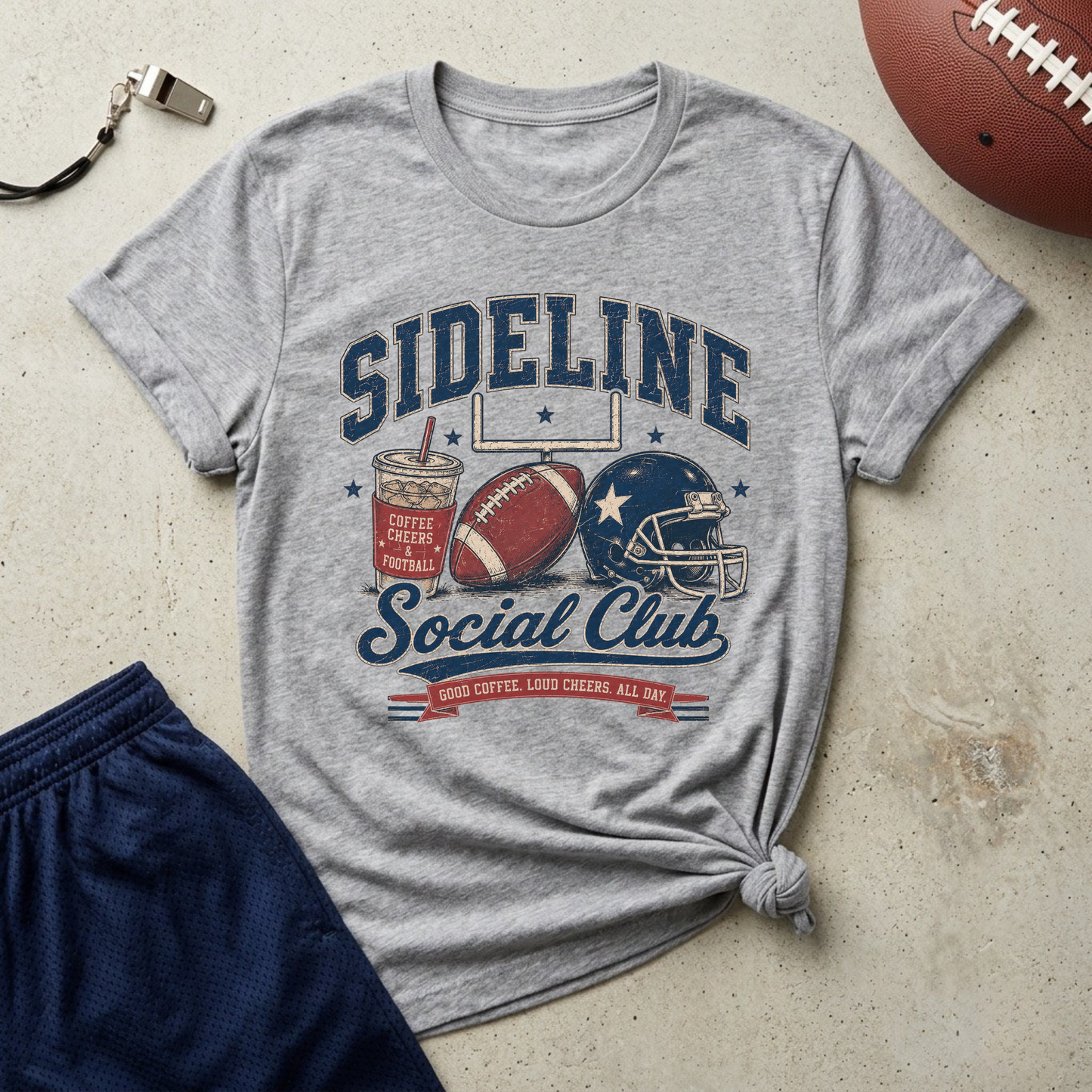 Sideline Social Club Football T-Shirt
