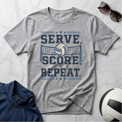 Serve. Score! Repeat. Volleyball T-Shirt