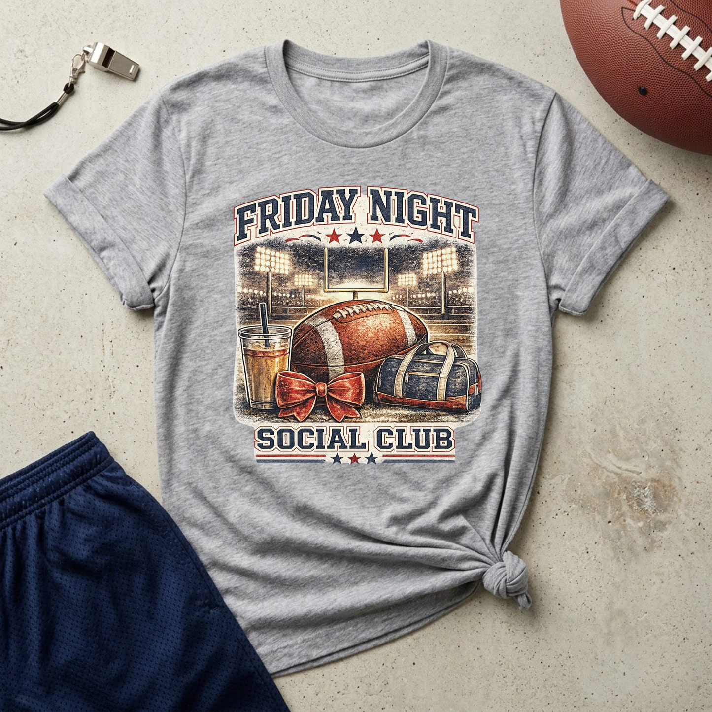 Friday Night Social Club Football T-Shirt