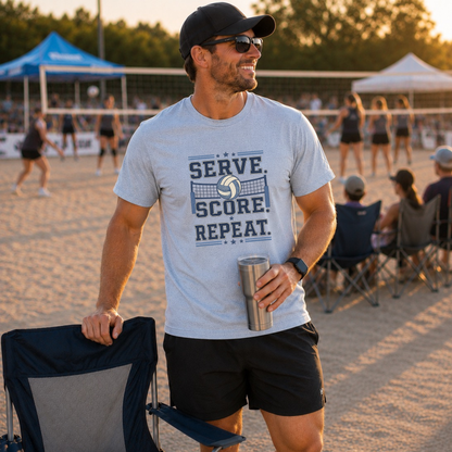 Serve. Score! Repeat. Volleyball T-Shirt