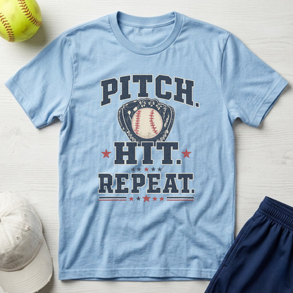 Pitch. Hit. Repeat. Softball T-Shirt