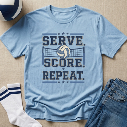 Serve. Score! Repeat. Volleyball T-Shirt