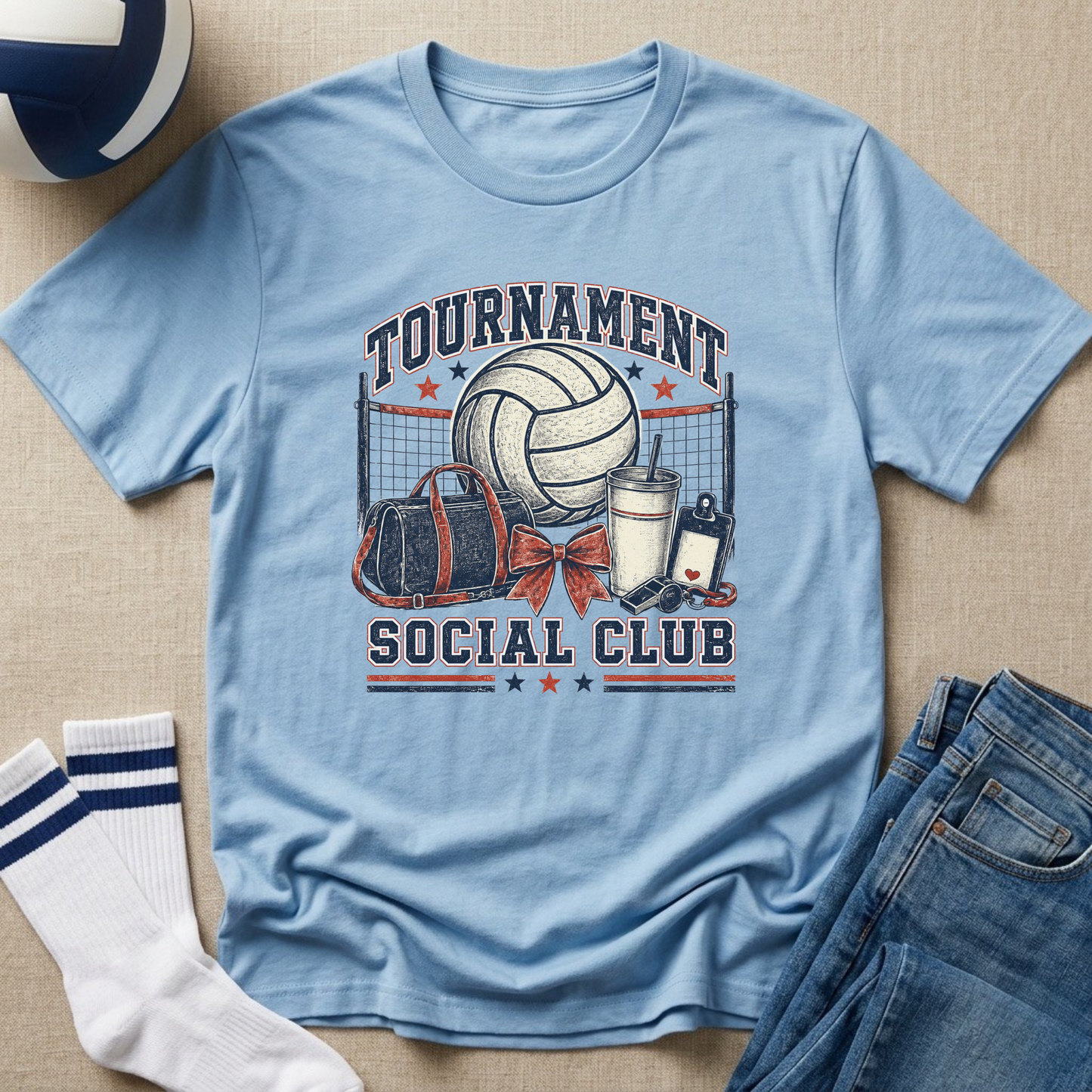 Tournament Social Club Volleyball T-Shirt