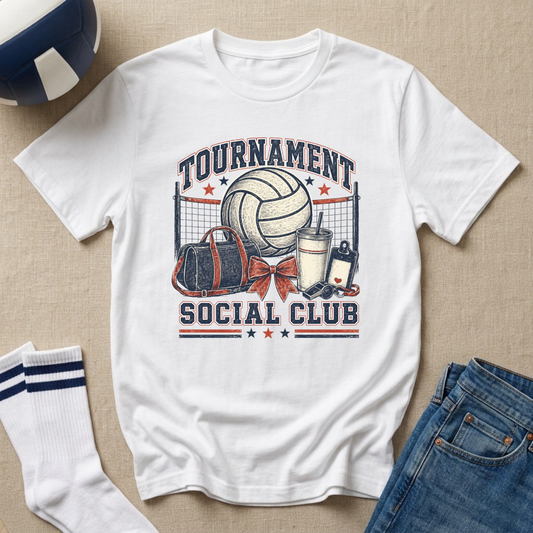 Tournament Social Club Volleyball T-Shirt
