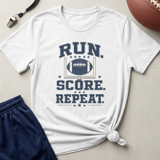 Run. Score. Repeat. Football T-Shirt