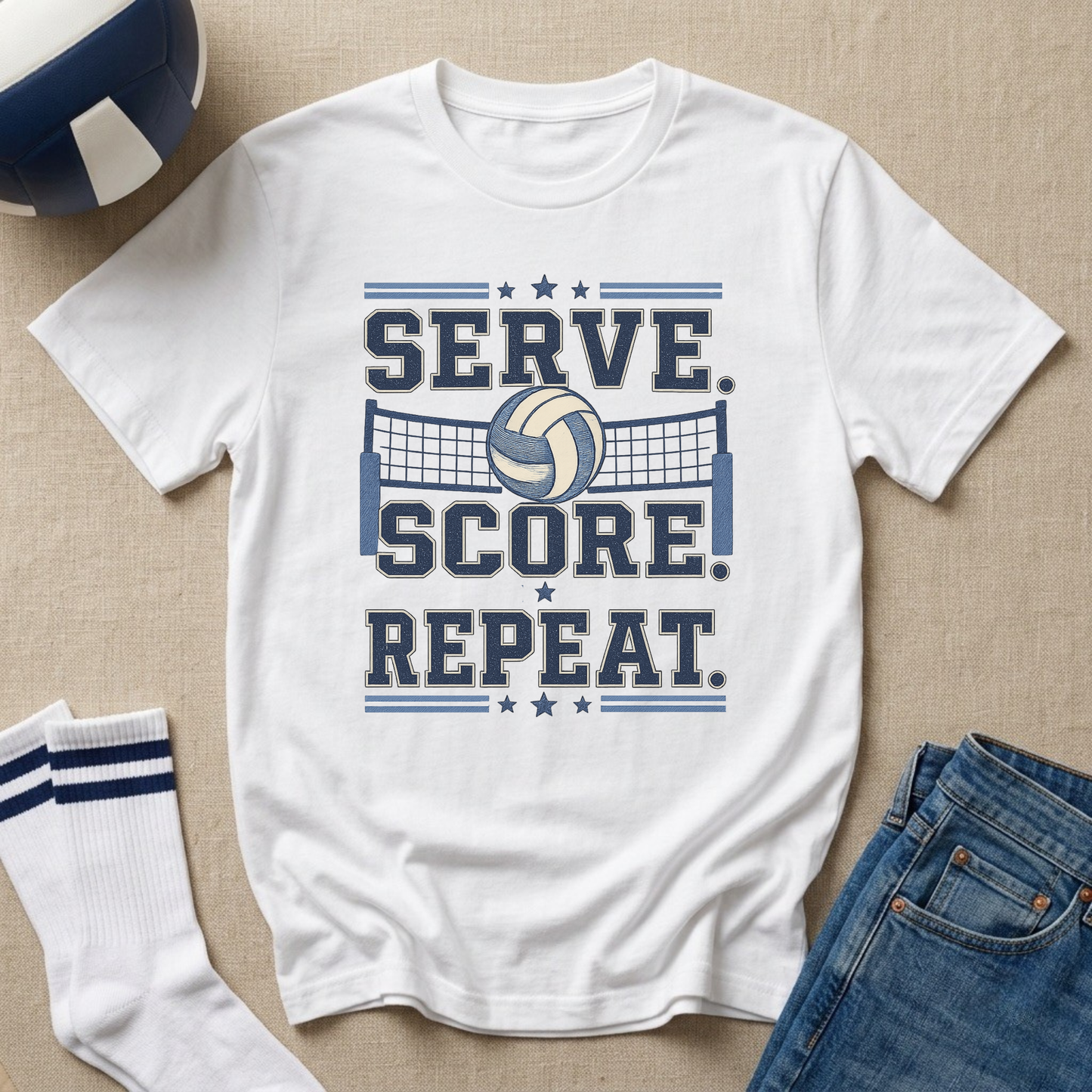 Serve. Score! Repeat. Volleyball T-Shirt