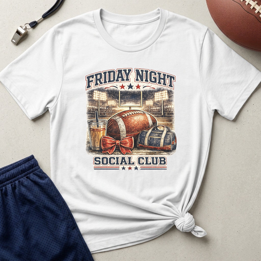 Friday Night Social Club Football T-Shirt