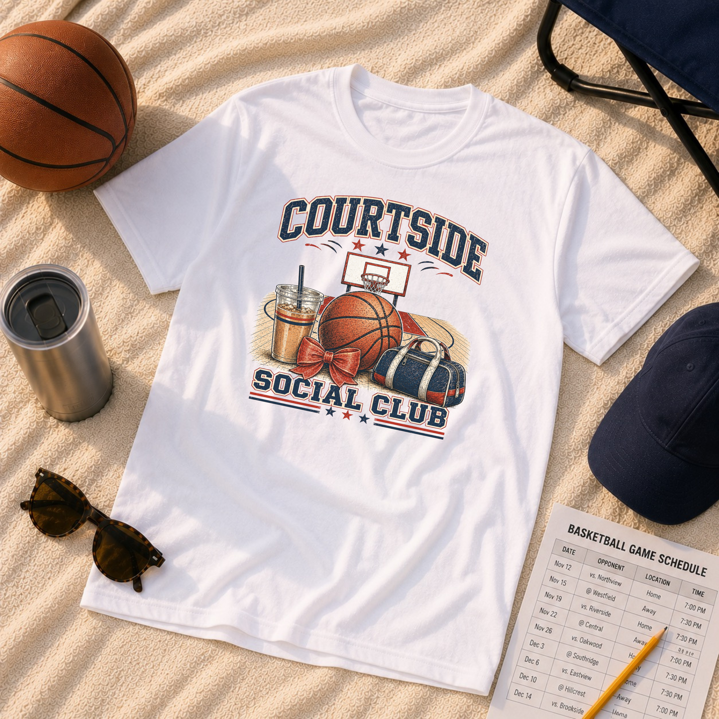Courtside Social Club Basketball T-Shirt
